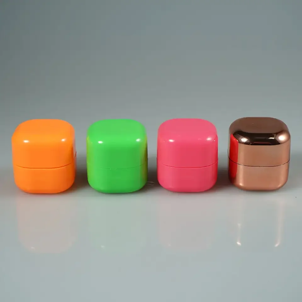 Colorful 7g 7ml Gloss Pink Green Blue Lip Balm Container,Square Lip