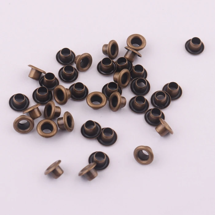 Круглая одежда 3 мм антикварные латунные маленькие металлические люверсы для обуви кружевные покрытие рюкзака 7-10