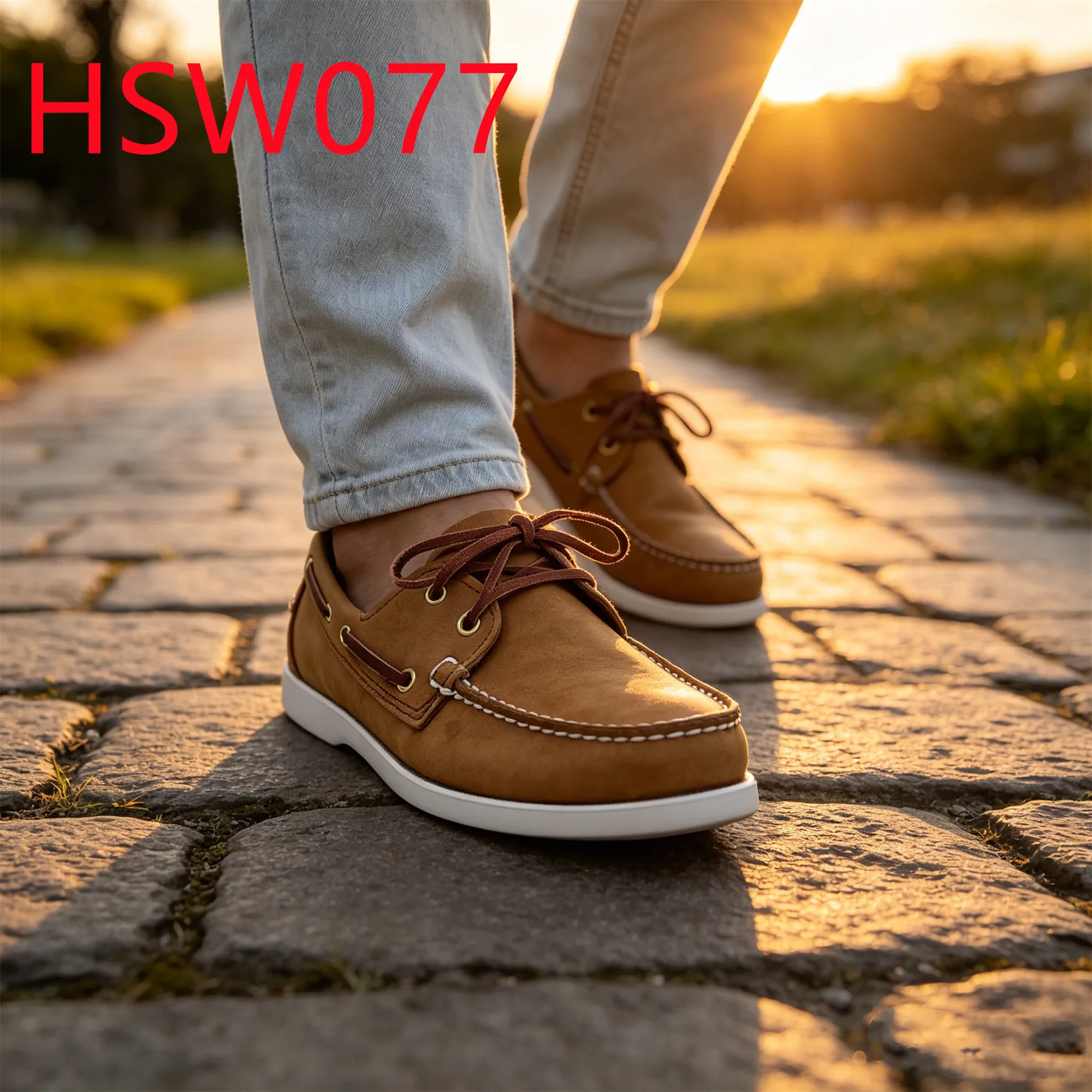 HY,Daily Commute Best Nubuck Leather Honey Color Hua Singh Boat Boots Holiday Trip Blister-free Handmade Moccasin Shoes HSW077