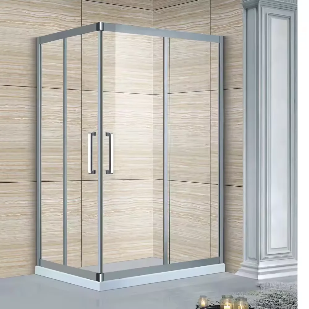 Hot Sell Modular Tempered Glass Sliver Sliding Door Integrated  Supplier Sliver Walk In Shower Enclosure Bathroom Shower Room