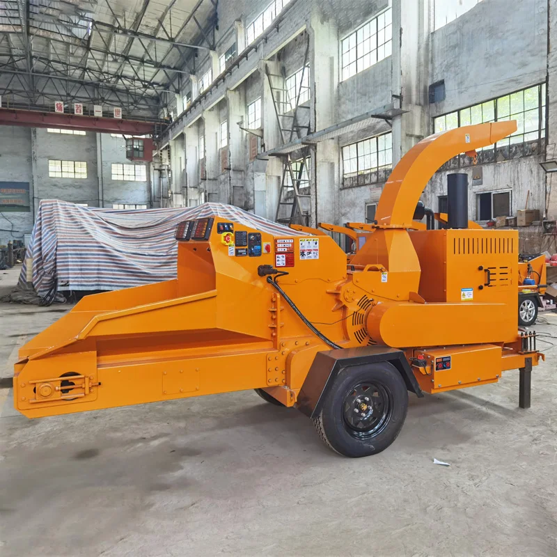 Sharp Chain Chipper Free Shipping Mobile Diesel Engine Wood Chipper Shredder Portable Tree ...