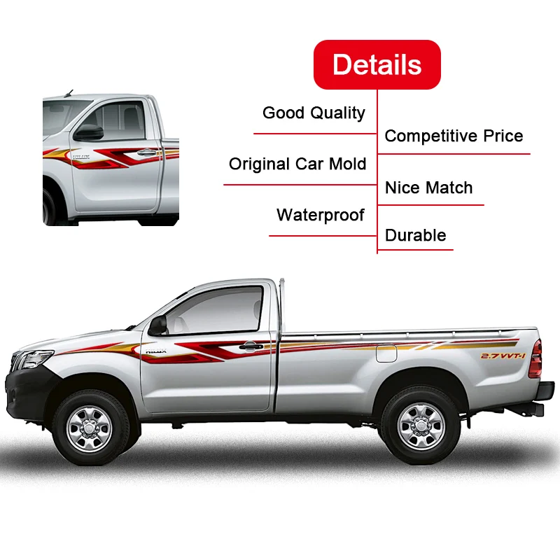Sticker for Car Zhuocai Decorative Sticker for 2017 Hilux Car Door Stickers