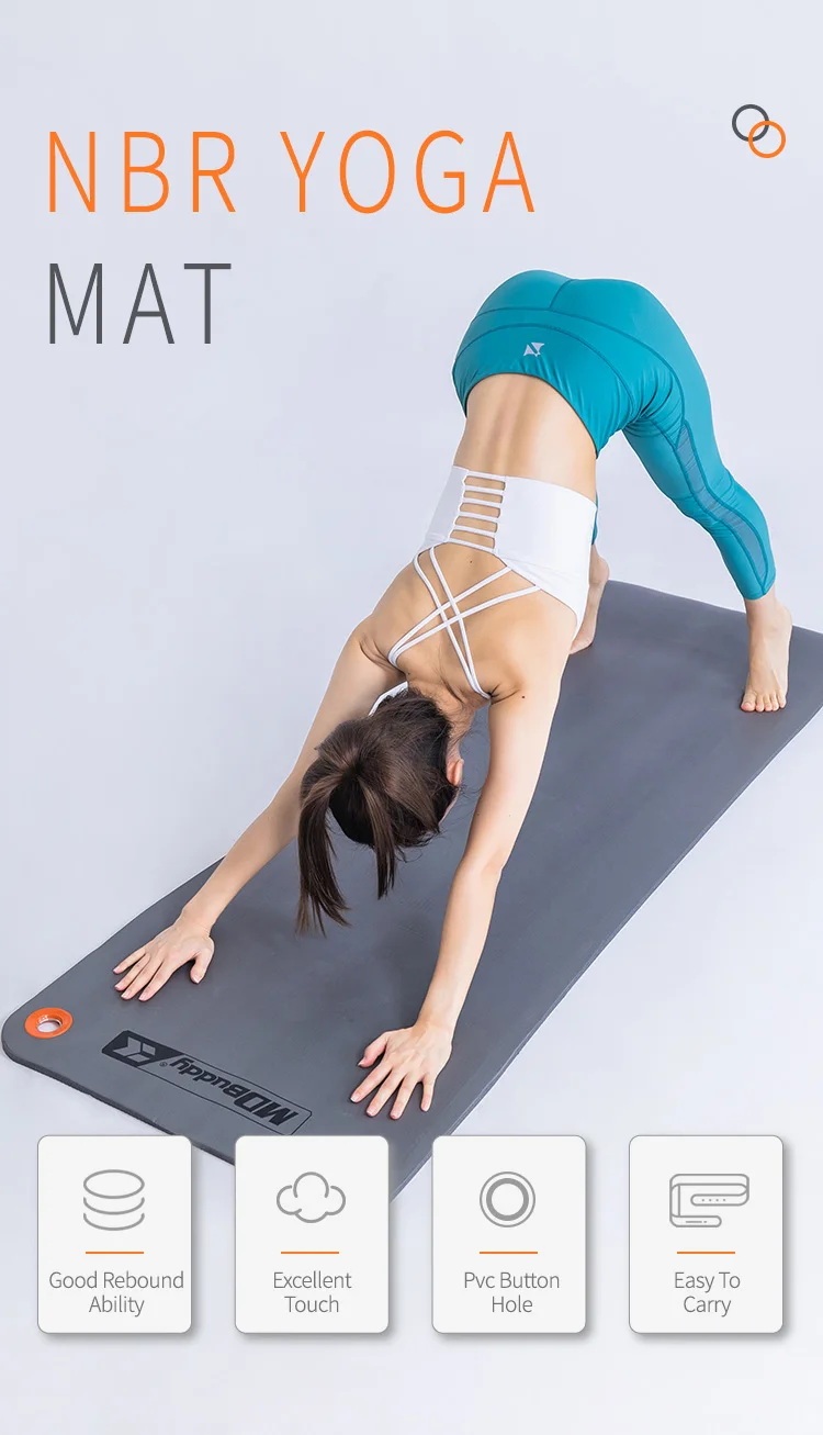 Mdbuddy Nbr Yoga Mat Factory Price Non Slip Single Color Nbr Yoga Mat