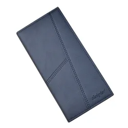 Wallet Men's Long Wallet Men's Youth Thin Soft Leather Clip Multi Card  Bag Fashion Splice Business Wallet