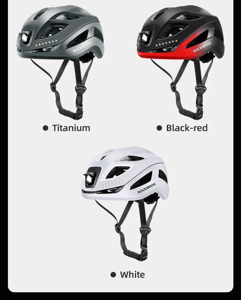 Rockbros Bike Cycle Helmets With Led Signal Lights Front And Back Light