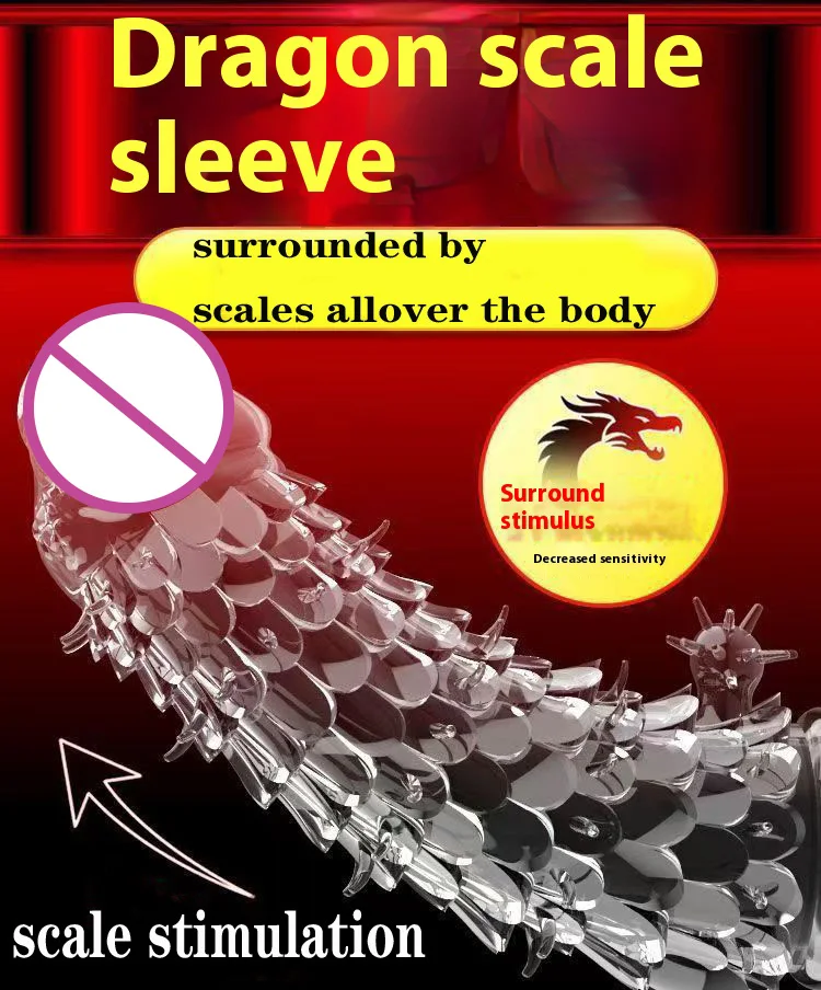 Sleeve Dragon scale Crystal delay reusable condom Crystal condom sleeve