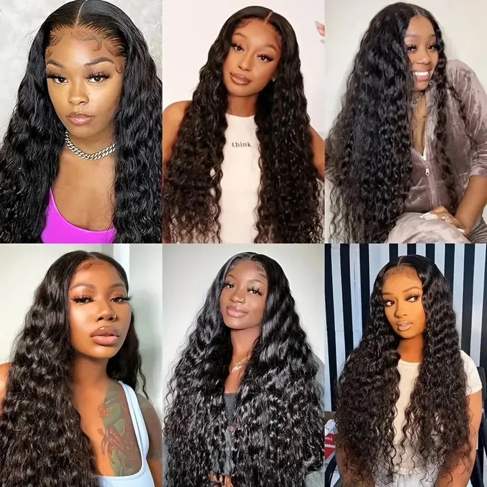Brasiliano Remy Capelli Umani Ondulati Profondi Bundles 1/3pz Colore Nero Naturale Donne_voghion.com