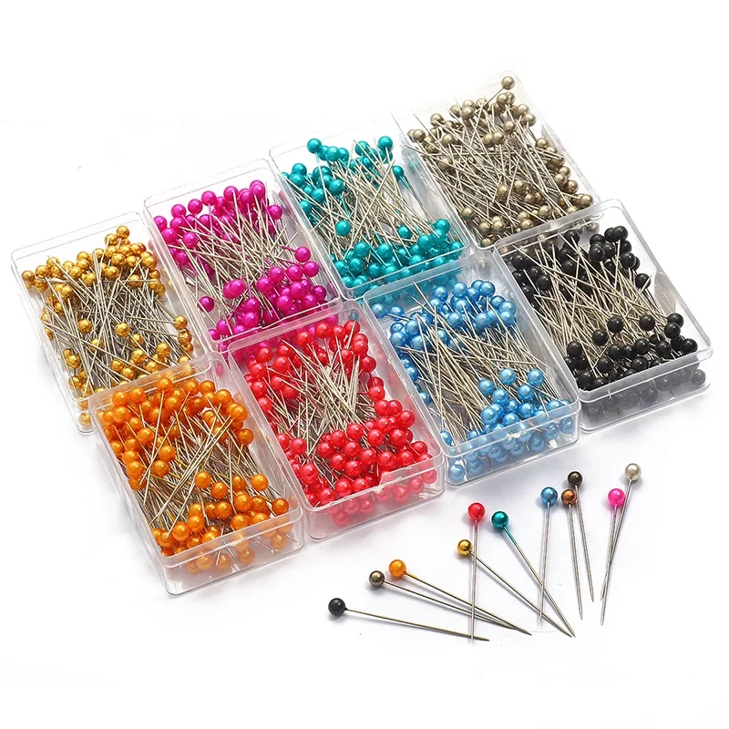 960 pezzi spilli a testa tonda multicolore per lavori fai da te - filo 960 pezzi spilli a testa tonda multicolore per lavori fai da te - filo