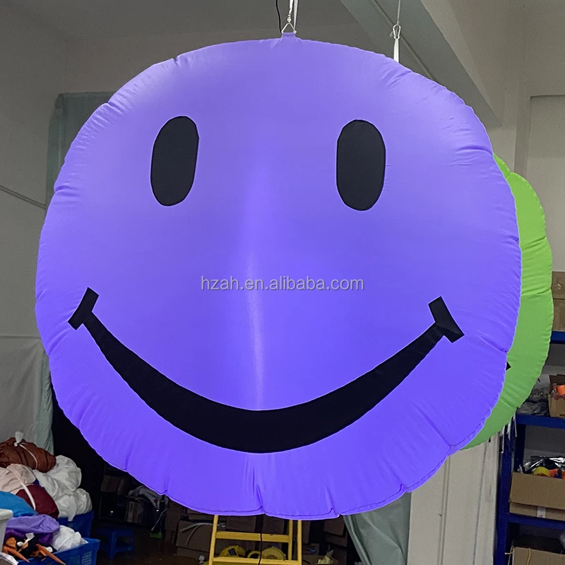 5ft Big Smile Inflatable Lighting for Night Club Ceiling Decoration Advertising Inflatables
