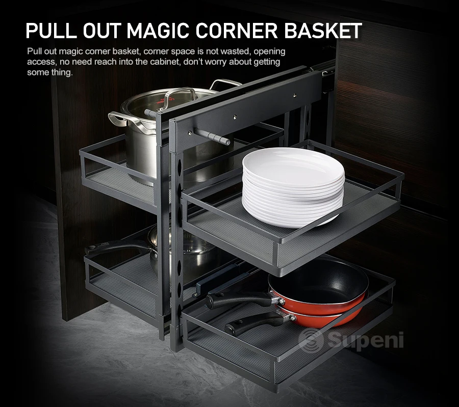 Supeni Household Kitchen Magic Corner Pantry Organize Corner