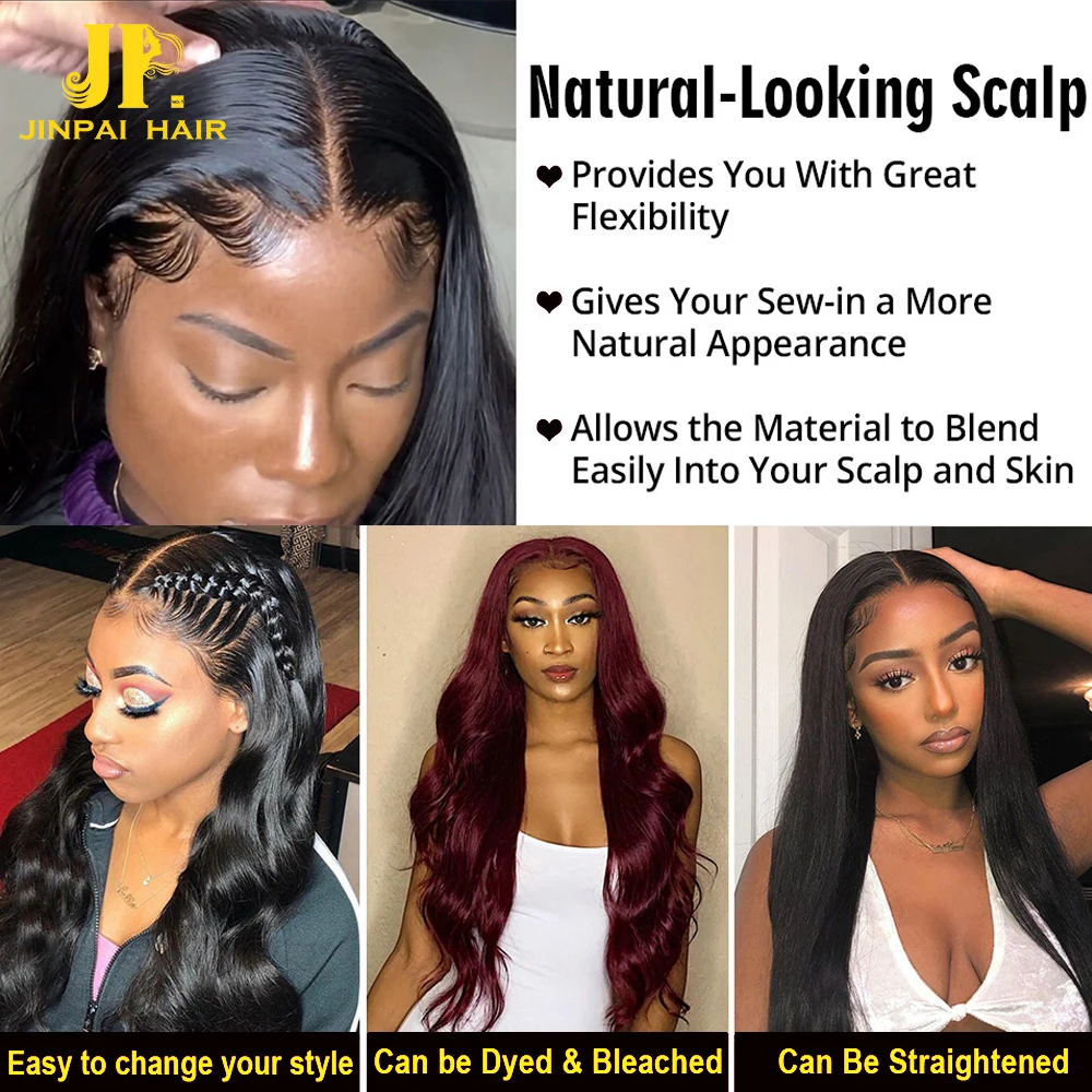 JP Top Transparent HD Lace Frontal Closure,Pre Plucked HD Lace Frontal With Baby Hair,HD Swiss 13x6 13x4 Lace closure wigs