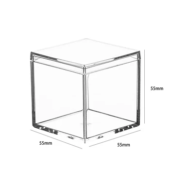 Clear Acrylic Plastic Square Cube with lid 2x2x2 Inch (5.5cm) Small Clear Plastic Storage Boxes Acrylic Cubes for Storage