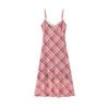 red slip dress