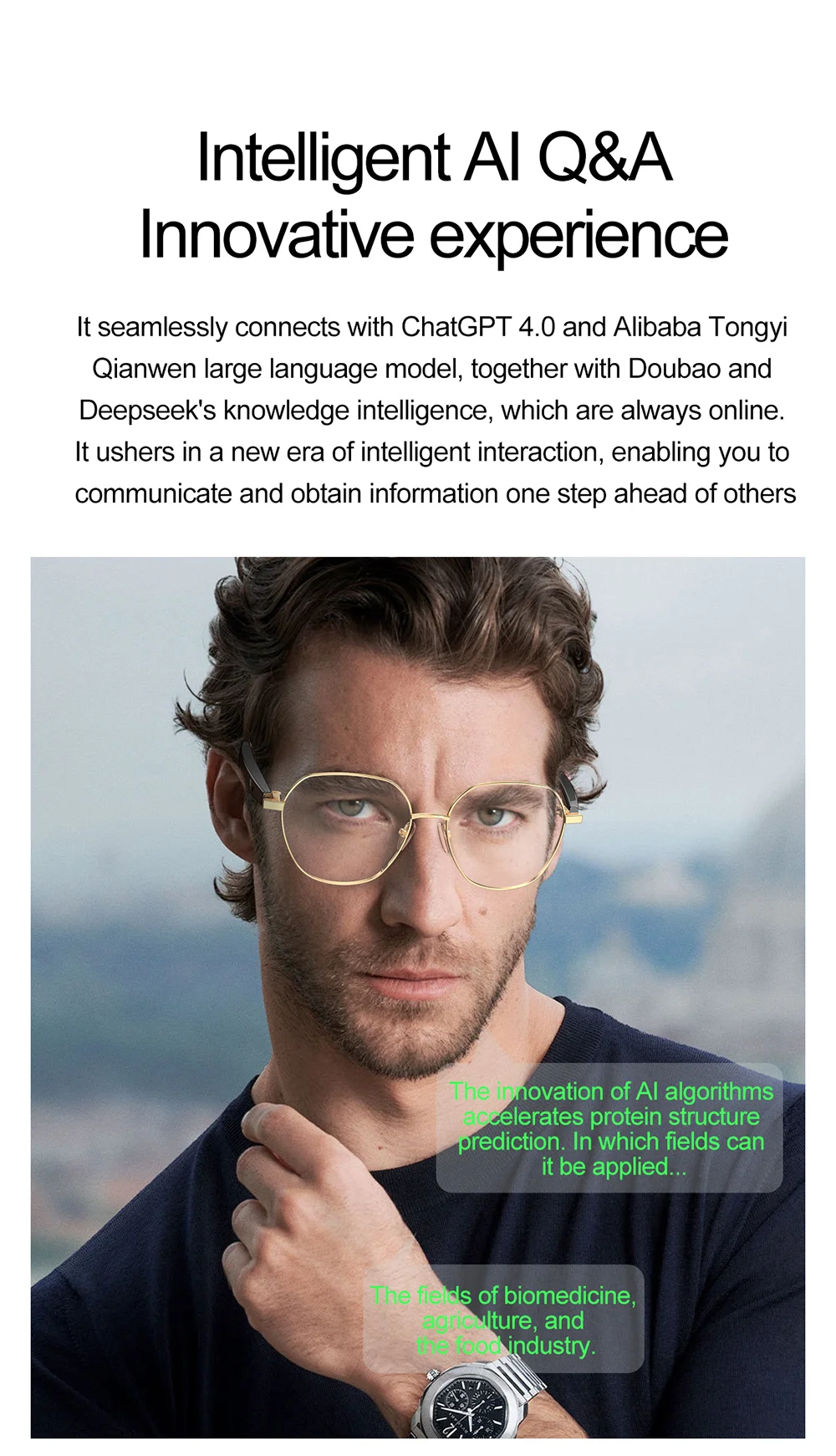 2025 W100b Smart Glasses Bt Audio Call Ai Translation Conversation Business Style Hands-free Calls Smart Wearable Headset Men - Buy Smart Glasses With Ai smart Music Glasses smart Wearable Headset bt Speaker Glasses real-time Translation Smart Glasses