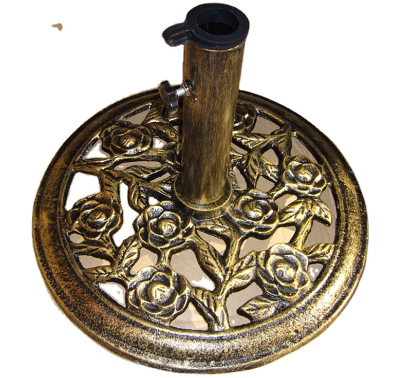 Outdoor Furniture Cast Iron Rose Flower Umbrella Base 8kg 10kg 12kg Garden