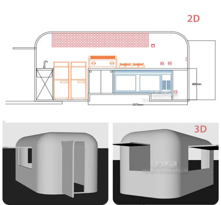 Hot Sale Catering Concession Trailer Hotdog Ice Cream Cart Fast Food Cart Mobile Kitchen Food Truck Trailer