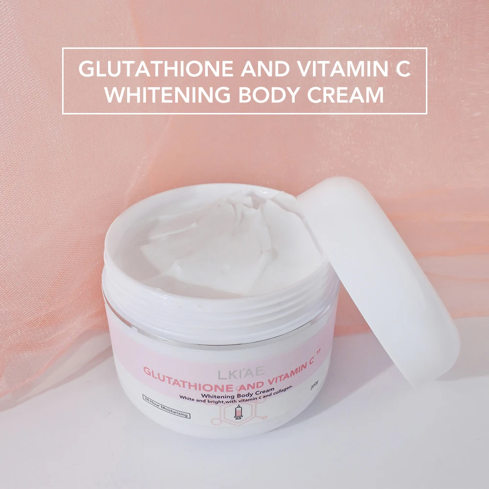 Private Label Organic Vitamin C Hydrating Collagen Glutathione Care Dark  Skin Hand and Body Whitening Cream Size 200g