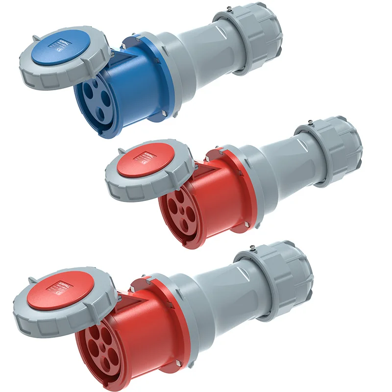 KRIPAL IP67 5Pin 125A CEE Socket Wall Mounted Industrial Female Plug Male Socket Set 3PIN 4PIN 125A Electrical Socket Connector