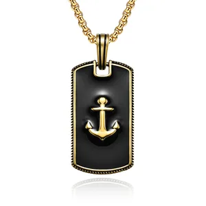 New Men's  Brand Anchor Pattern Trend Hip-hop Fashion Personality Bully Wholesale Necklace