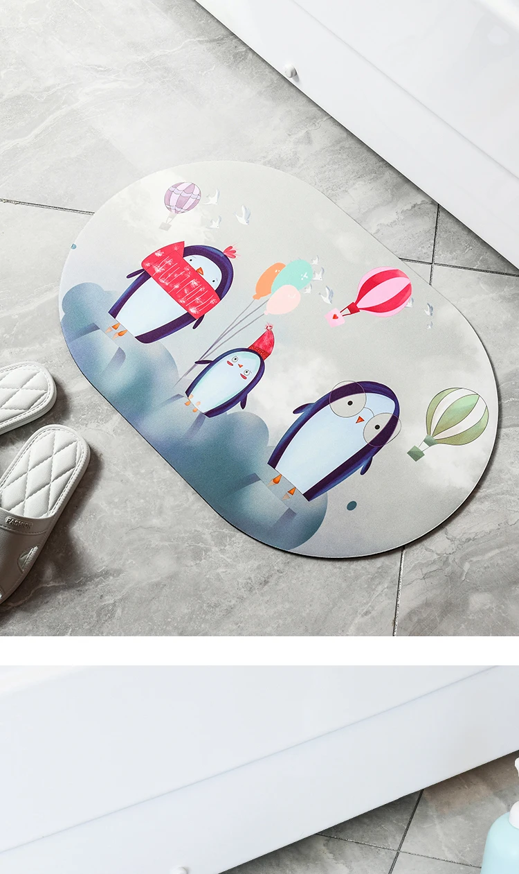 Factory Custom Size Bathroom Mats Water Absorbent Rug Wearresisting