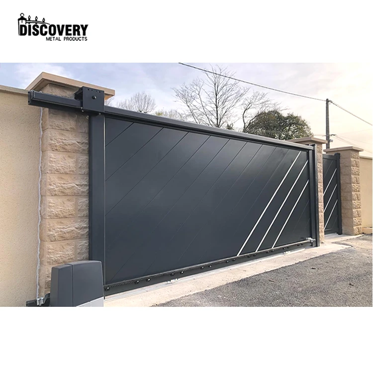Modern Aluminum Sliding Gate Custom Driveway Entrance Gate for Villa and Garden