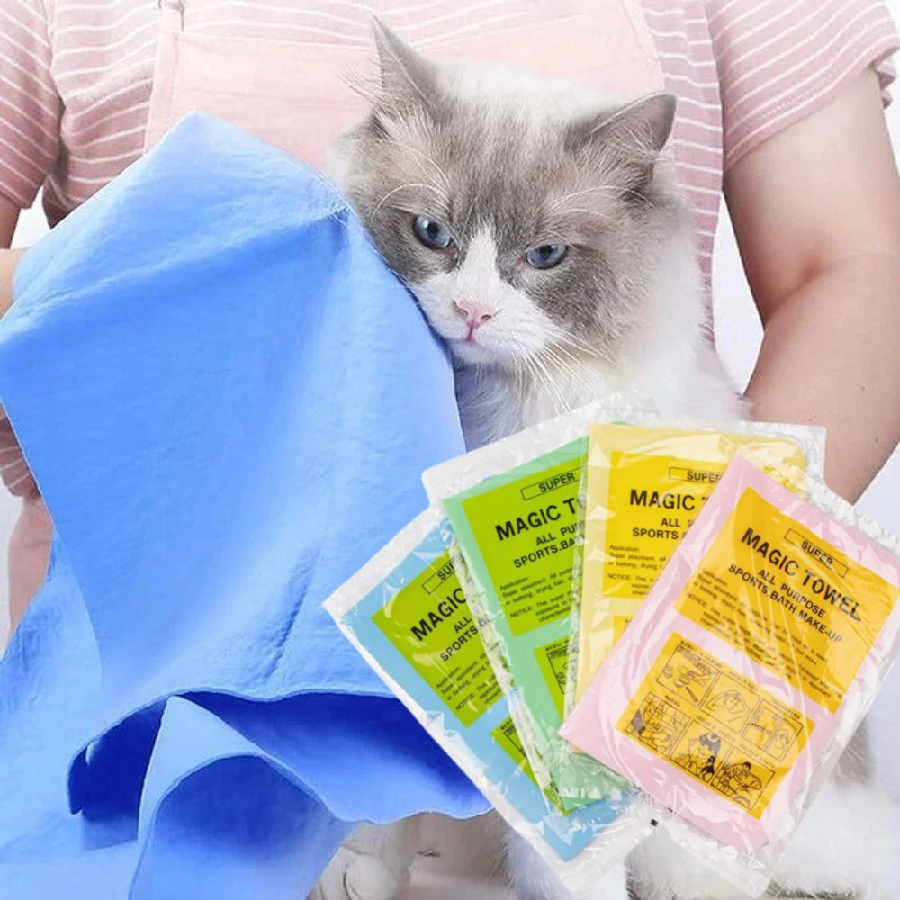 Factory Wholesale PVA Pet Wipe Towels Absorbent Microfiber Chamois Cloth with Wet Packaging for Kitchen Dish Shammy Towels