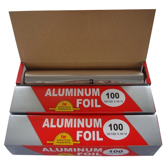 Wholesale 100M*30Cm Household Silver Aluminum Foil Paper Roll