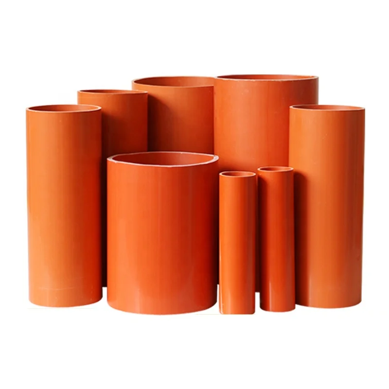 Plastic Pipe Factory Orange Color Cpvc Pipe Electrical for Cable High and Low Voltage Cable Protective Sleeve