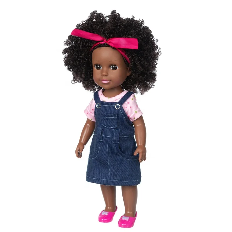 От производителей, 14 дюймов-американском стиле черная кукла тряпичная кукла американского африканского Детские куклы с афро кудрявый волос