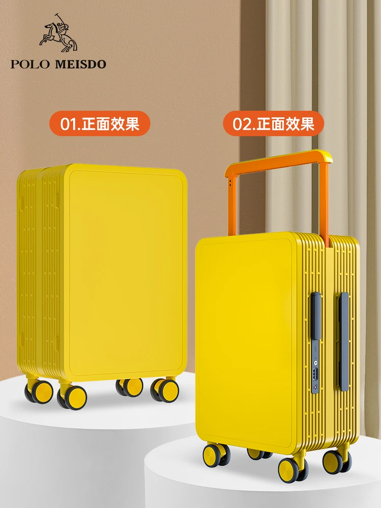 Polomeisdo  Custom PC Spinner Wheels Wide Trolley Luggage Set Travel Carry on Smart Aluminum Trolley Vintage Carry on Suitcases