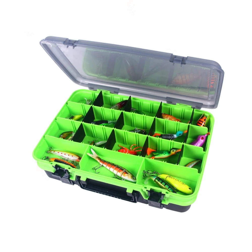 Top Right Fb109 Double Layer Fishing Box Fishing Tackle Box Plastic ...