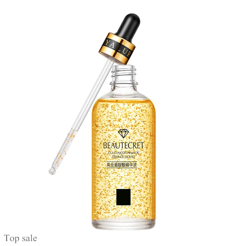 Private Label Anti Aging Niacinamide Essence Wrinkle Dark Spot Remover Whitening 24K Gold Face Serum