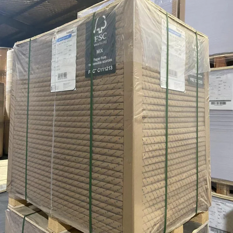 High Quality White Cardboard Paper GC1 Foodgrade 190g C1s Ivory Board for Making Hamburger Boxes