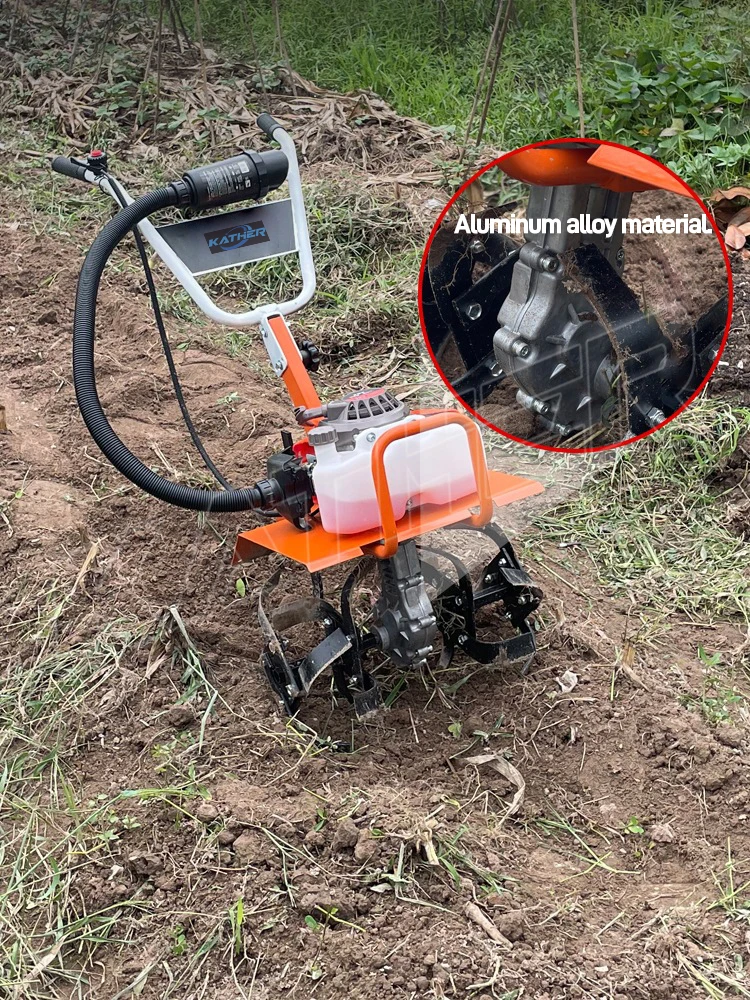 4 stroke power tiller weeder portable garden mini rotary tiller cultivator gasoline agriculture machine farm soil cultivator-16