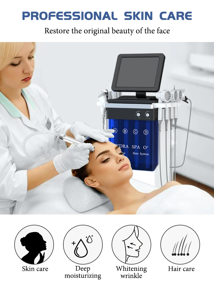 Multifunctional 9 In 1 Beauty Facial Aqua Peel Oxygen Microdermabrasion ...