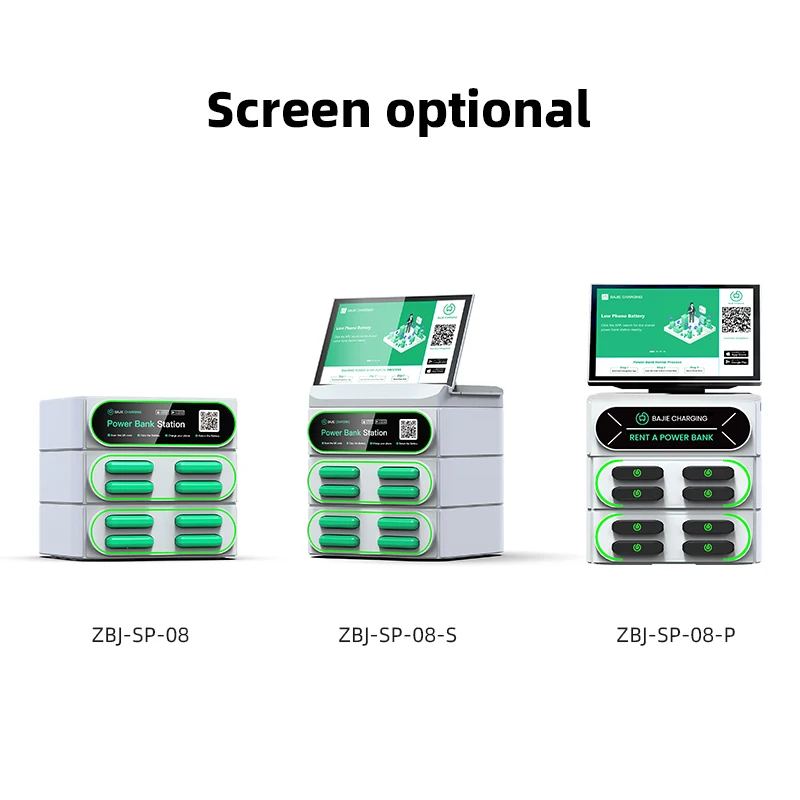 20 Slots Touch-screen Integrated Stackable Share Power Bank Rental Station Cell Phone Charging Station Kiosk Sharing Powerbank