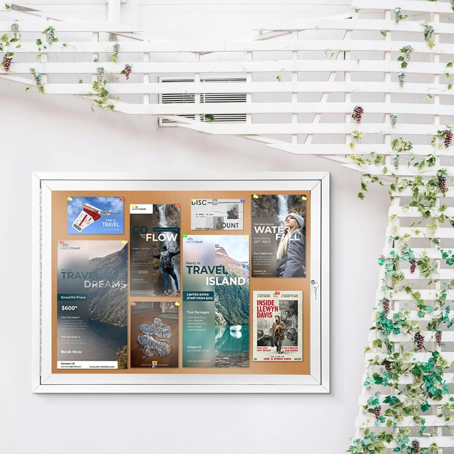 Outdoor Enclosed Cork Bulletin Board Tamper-Proof Display Case, Aluminium Frame, Weatherproof Cork Noticeboard, Cork Board manufacture