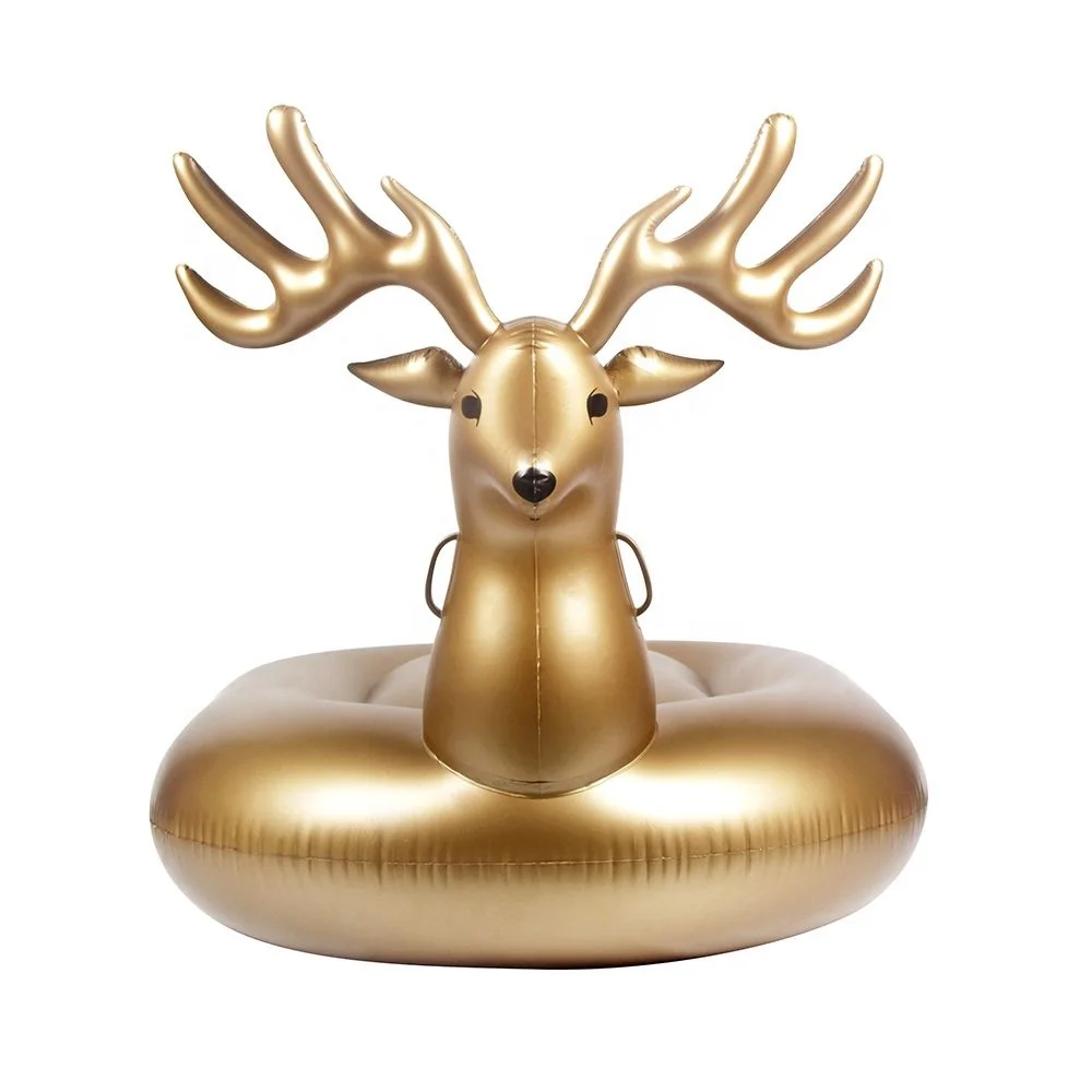 Customized Gold Float Swimming Pool Beach Inflable Floating Deer Toys