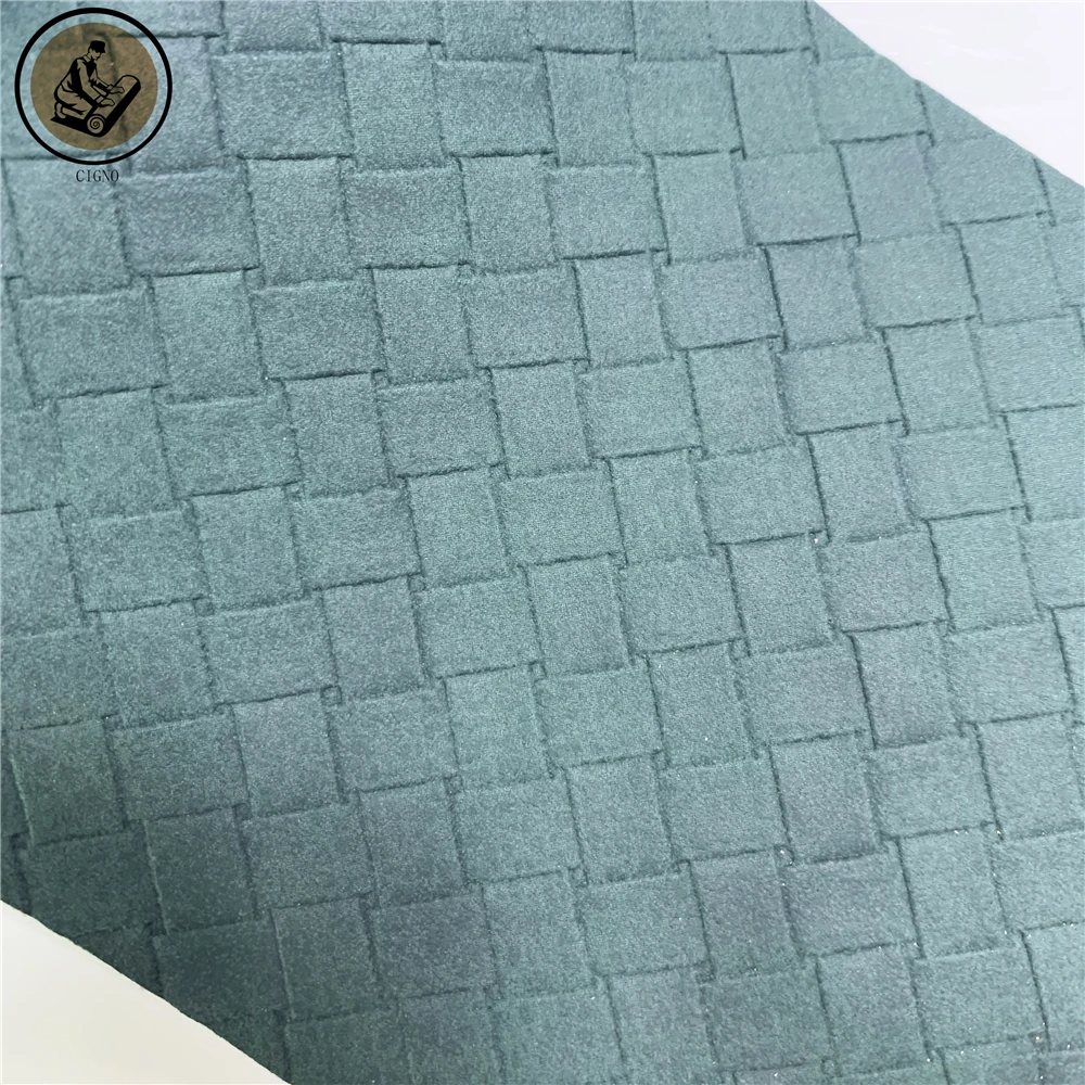 Woven Pattern Embossed PU PVC Synthetic Leather for Upholstery Furniture Sofa Chair Car Seat Automotive Interior factory