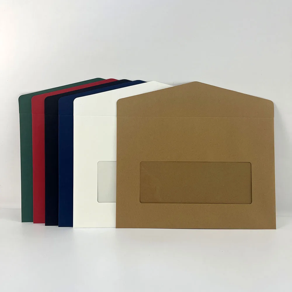 Custom Printing Paper Products Packaging Envelope With Clear Window
