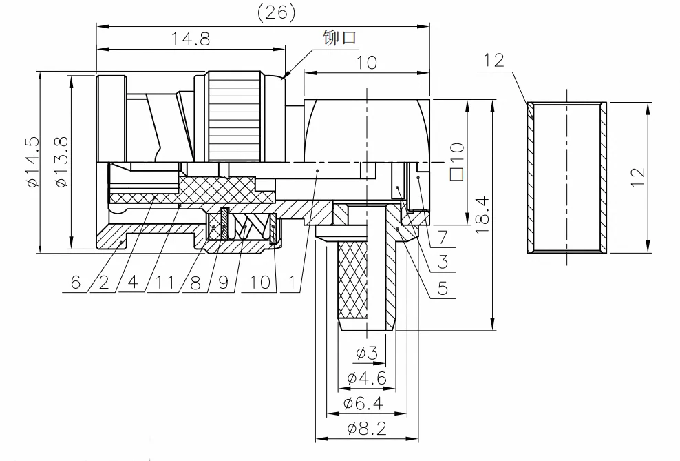 product high performance factory bnc c jw3 connector crimp rg58 rg142 angle male bnc rf connector-4