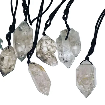 Customization Wholesale natural high quality quartz crystals Rough Herkimer Diamond pendant