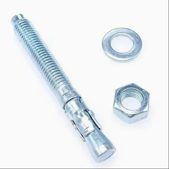 China M8 Carbon Steel Fasteners Zinc Surface Treatment Wedge Anchors Through Bolt