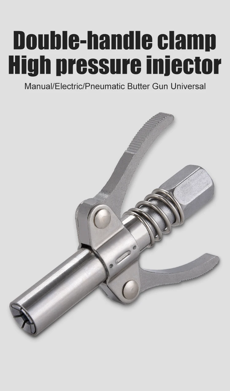 Quick Release Grease Gun Coupler 1/8" Npt Lock Clamp Type Onto Zerk