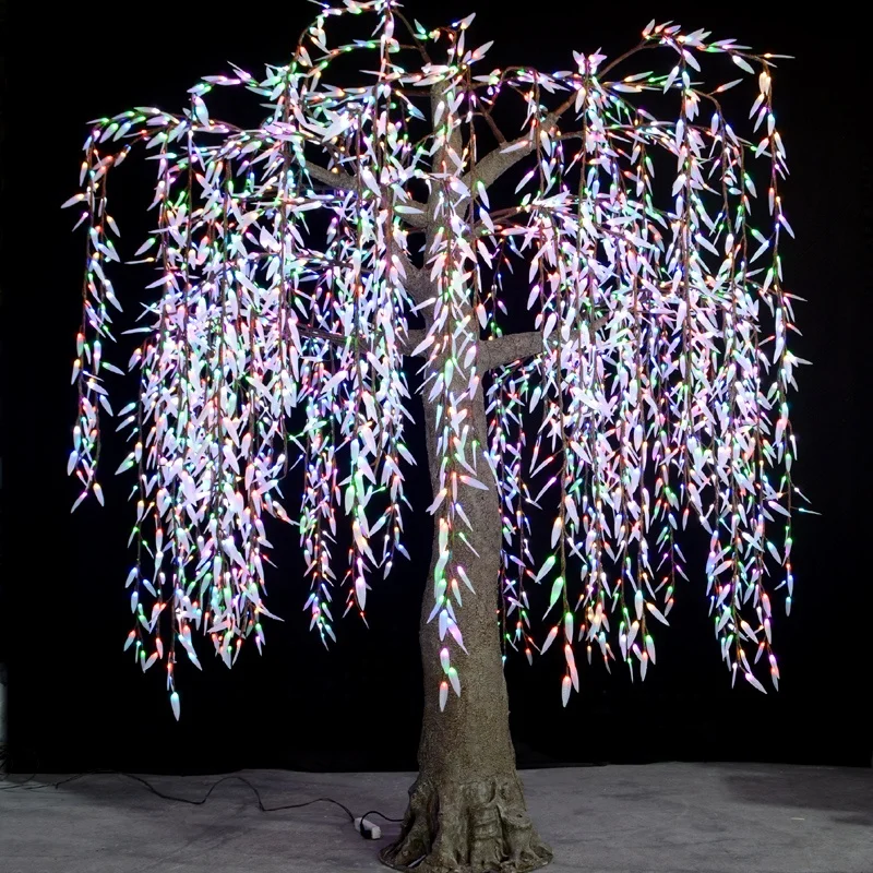 Manufacturer Direct Custom Street Garden 12ft RGB Pixel Control Multi Color Change Remote Control Led Willow Tree Light
