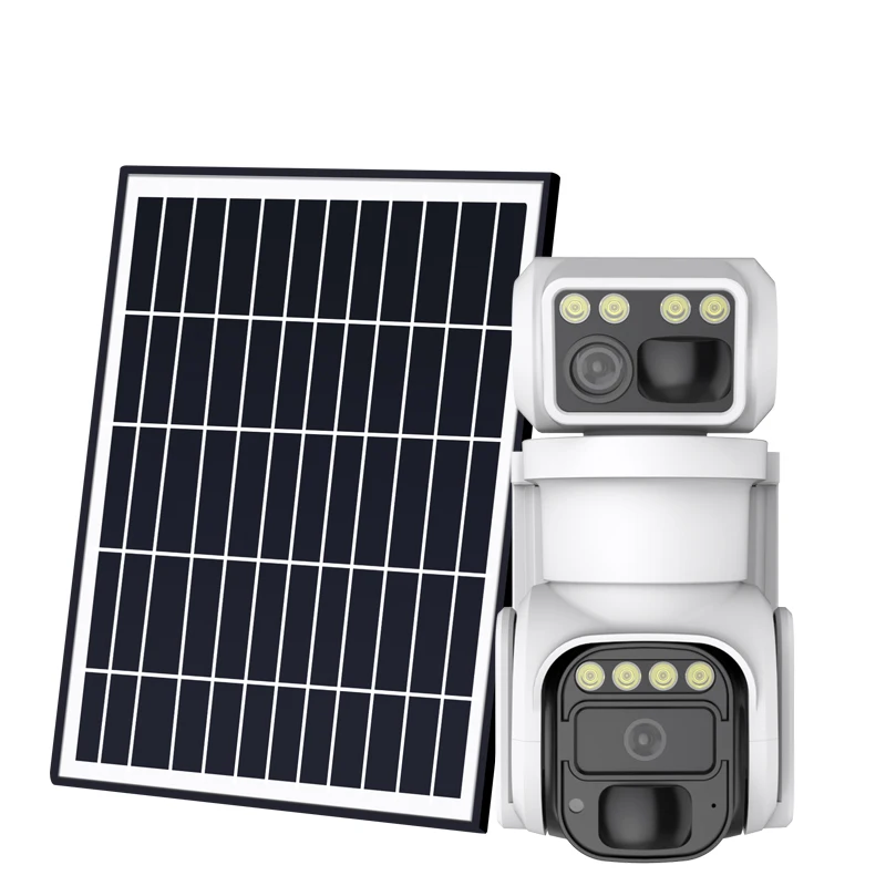 IP66 Solar Security Camera System Wireless Outdoor Dual Solar Panel Powered Battery Camera 4G Security Cameras