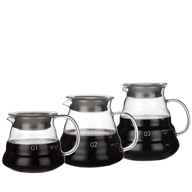 Heat Resistant Glass Hand Drip Coffee Pot Coffee Server Kettle Coffee Maker Teapot 360ML 