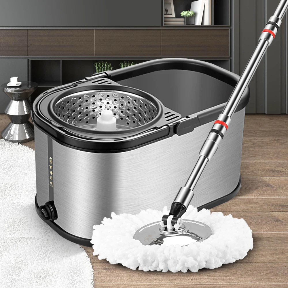 Spin 360 Magic Mop with Stainless Steel Bucket and Wheel