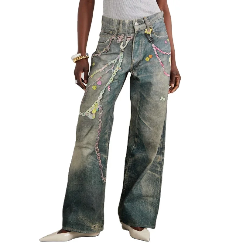 Personalized Washed Design Jeans
