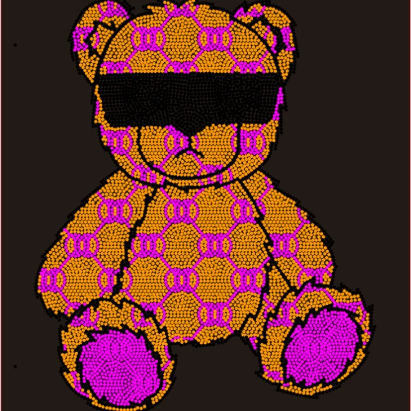 Free sample Professional large design lion crystal beads rhinestone transfer for clothing